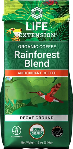 Life Extension Organic Rainforest Blend Coffee Decaf Ground