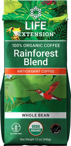 Life Extension Organic Rainforest Blend Coffee Whole Bean