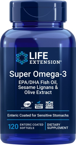 Life Extension Super Omega-3 EPA/DHA Fish Oil, Sesame Lignans & Olive Extract