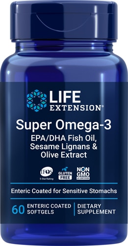 Life Extension Super Omega-3 EPA/DHA Fish Oil, Sesame Lignans & Olive Extract