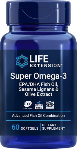 Life Extension Super Omega-3 EPA-DHA Fish Oil with Sesame Lignans & Olive Extract