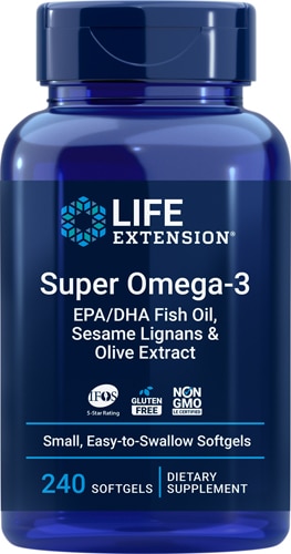 Life Extension Super Omega-3 EPA-DHA Fish Oil with Sesame Lignans & Olive Extract