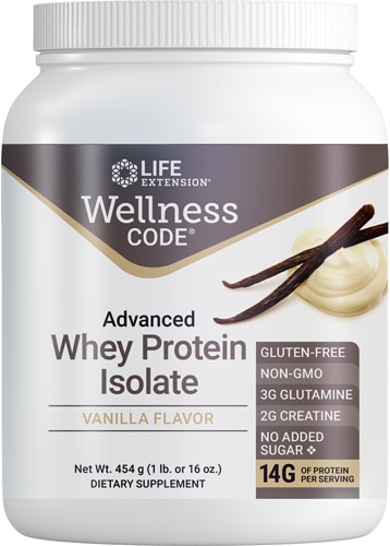 Life Extension Wellness Code Advanced Whey Protein Isolate Vanilla