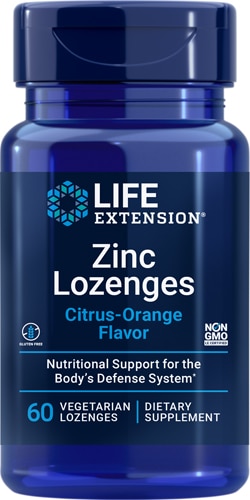 Life Extension Zinc Lozenges Citrus Orange Flavor
