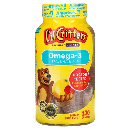 L'il Critters Omega-3 EPA DHA & ALA Zesty Raspberry Lemonade