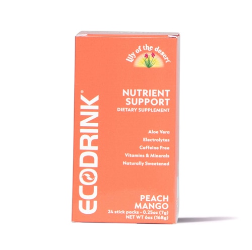 Lily of the Desert EcoDrink Nutrient Support Caffeine Free Peach Mango