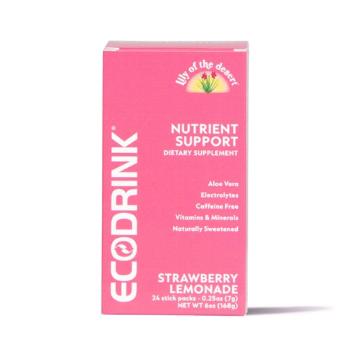 Lily of the Desert EcoDrink Nutrient Support Caffeine Free Strawberry Lemomade