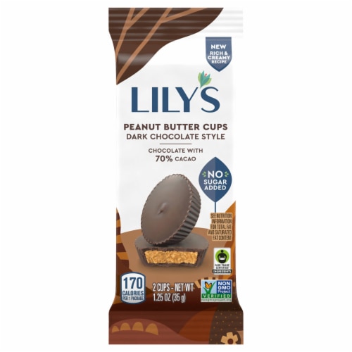 Lily's 70% Cacao Dark Chocolate Peanut Butter Cup Bar