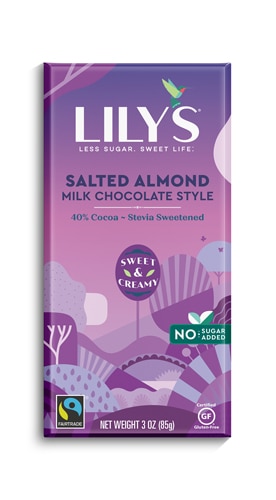 Lily's Chocolate & Milk Bar Stevia Sweetened Salted Almond