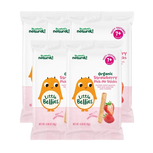 Little Bellies Toddler Snacks Organic Pick-Me Sticks Strawberry