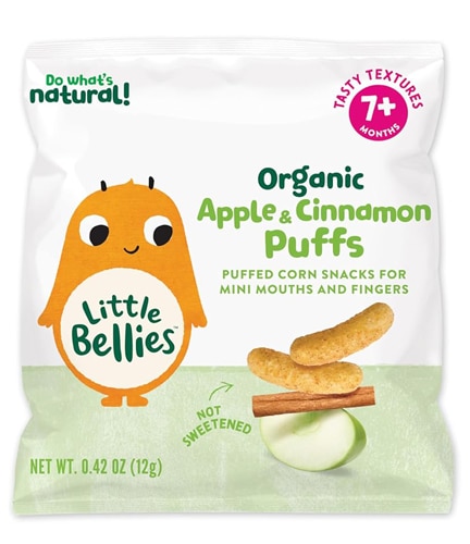 Little Bellies Toddler Snacks Organic Puffed Corn Apple & Cinnamon