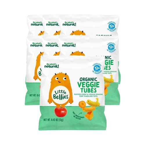 Little Bellies Toddler Snacks Organic Puffed Corn Snack Veggie Tubes