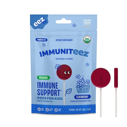Lolleez Kids Immuniteez Immune Support Pops 4+ Years Elderberry
