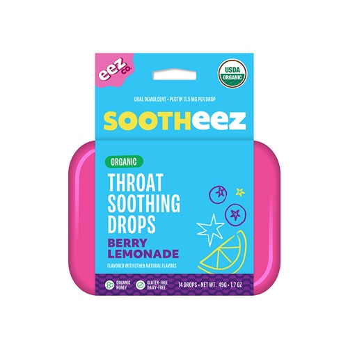 Lolleez Sootheez Organic Throat Soothing Drops Berry Lemonade