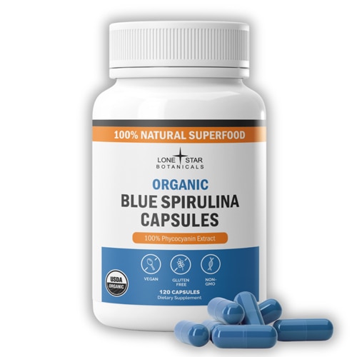 Lone Star Botanicals Blue Spirulina Extract Capsules