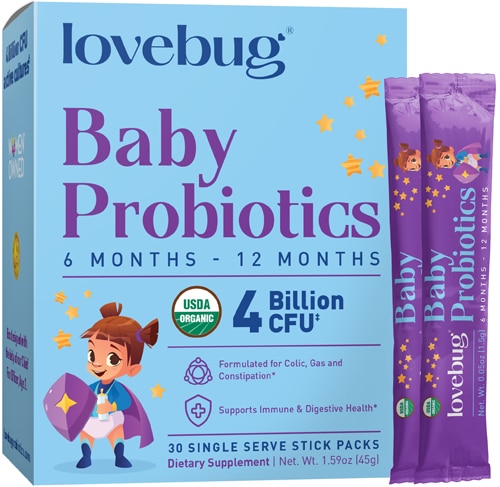 LoveBug Probiotics Baby Organic 6 Months -12 Months