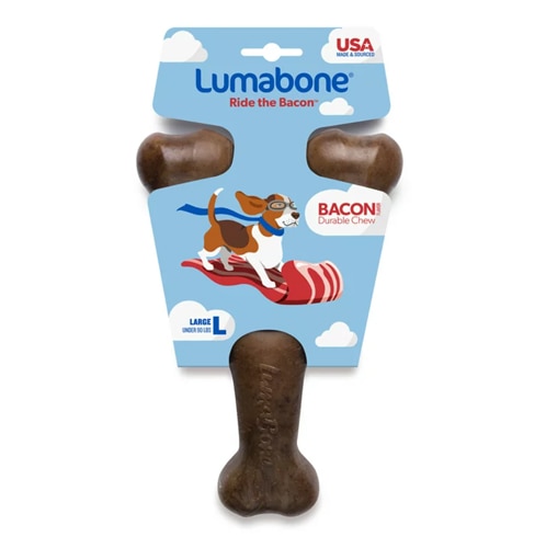 Lumabone Wishbone Dog Chew Bacon - Large