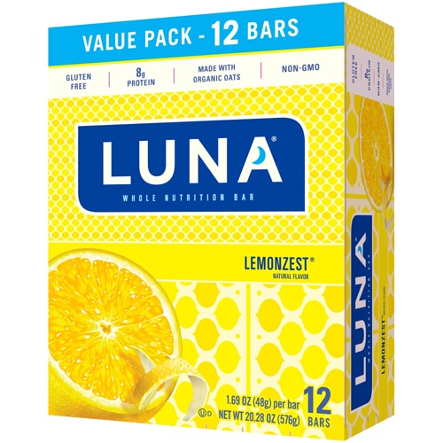 Luna Gluten Free Whole Nutrition Bars LemonZest