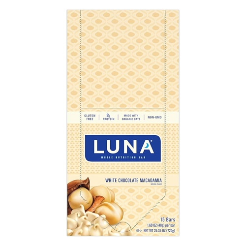 Luna Gluten Free Whole Nutrition Bars White Chocolate Macadamia
