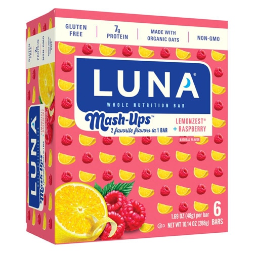 Luna Whole Nutrition Mash-Ups Bars Lemonzest + Raspberry