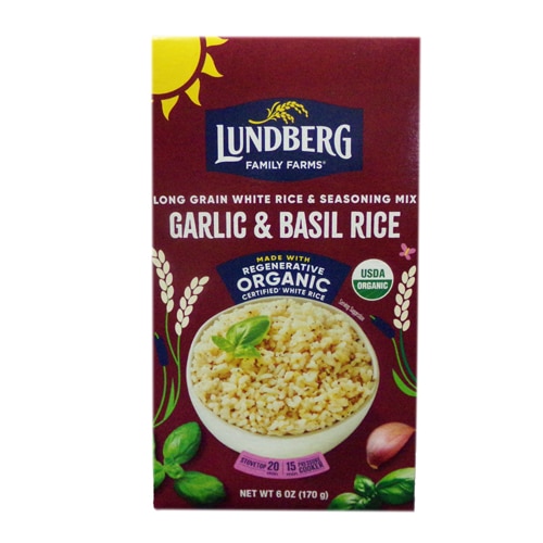 Lundberg Long Grain White Rice & Seasoning Mix Garlic & Basil