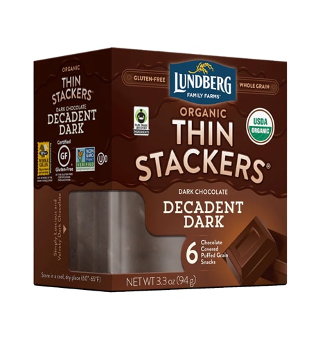Lundberg Organic Thin Stackers Rice Cakes Dark Chocolate