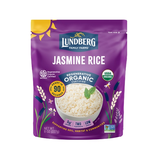 Lundberg Organic White Jasmine Rice Fully Cooked & Ready to Heat Tahi Hom Mali