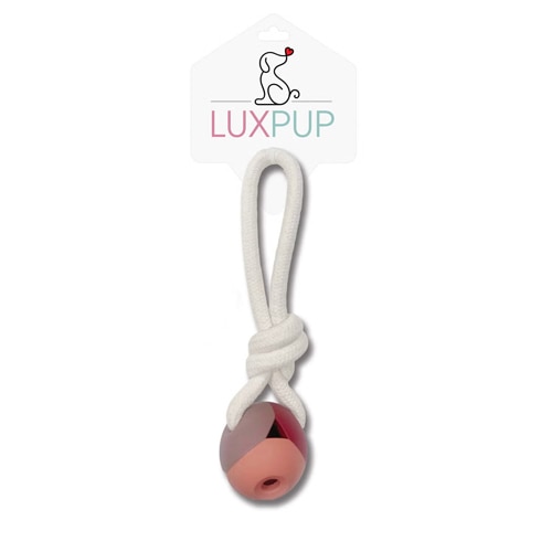 Lux Pup Dog Tug & Chew Toy Ball with Rope