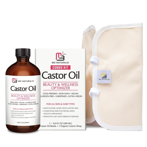 M3 Naturals 100% Castor Oil + Body Wrap Kit