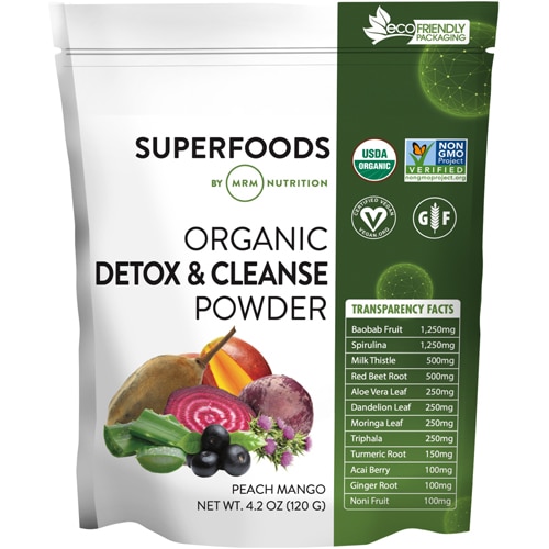 MRM Organic Detox and Cleanse Powder Peach Mango