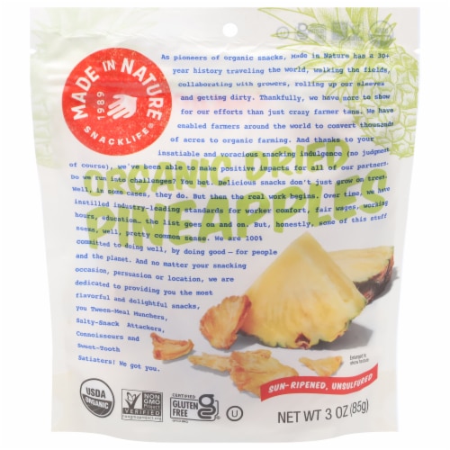 Made In Nature Organic Dried Pineapple