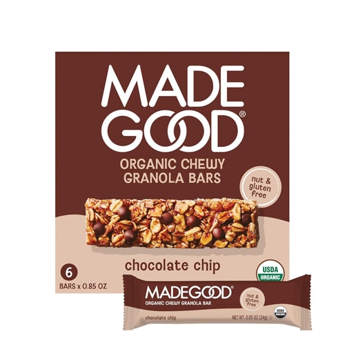 MadeGood Organic Chewy Gluten Free Granola Bars Chocolate Chip