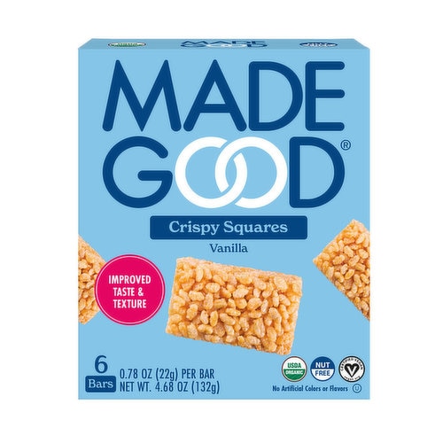 MadeGood Organic Gluten Free Crispy Squares Vanilla