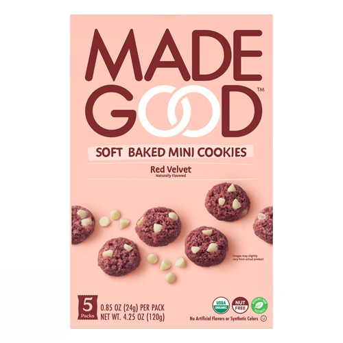 MadeGood Organic Gluten Free Soft Baked Mini Cookies Red Velvet