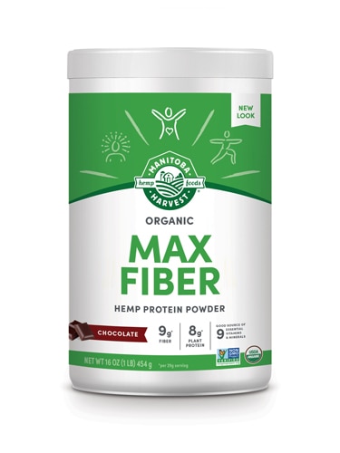 Manitoba Harvest Organic Max Fiber Hemp Protein Powder Chocolate