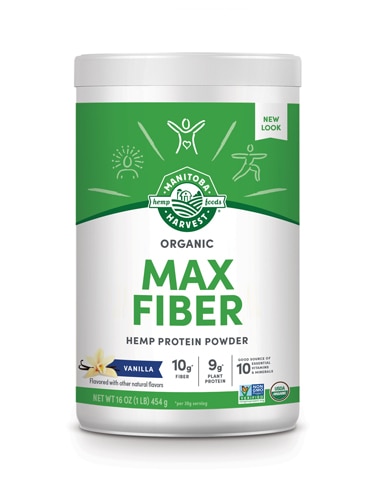 Manitoba Harvest Organic Max Fiber Hemp Protein Powder Vanilla