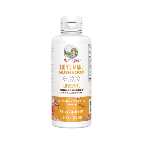 MaryRuth's Organic Lions Mane Mushroom Liposomal Liquid - Sugar Free Ultra Absorption Coffee Cake