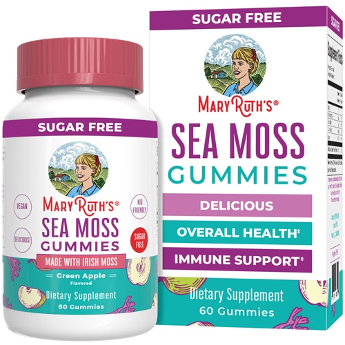 MaryRuth's Sea Moss Gummies-Made With Irish Sea Moss-Sugar Free For Immune Support Green Apple