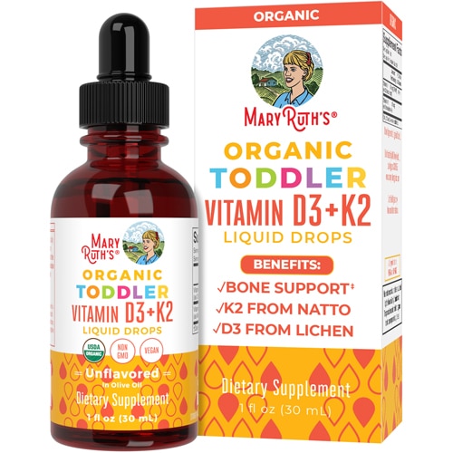 MaryRuth's Toddler Organic Vitamin D3+K2 Liquid Drops Unflavored