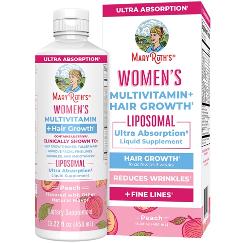 MaryRuth's Women's Multivitamin + Hair Growth Liposomal Peach