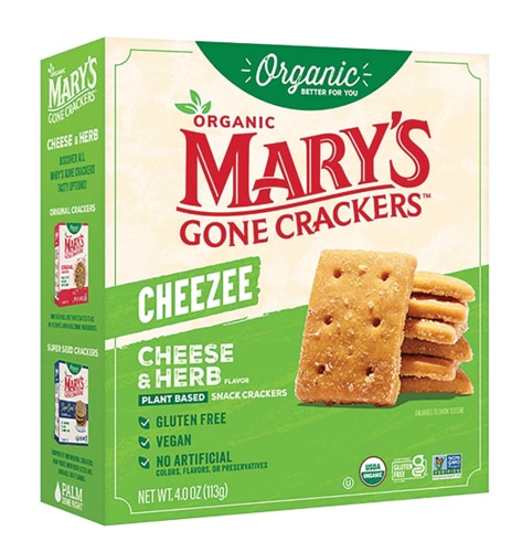 Mary's Gone Crackers Organic Cheezee Plant Based Crackers Cheese & Herb