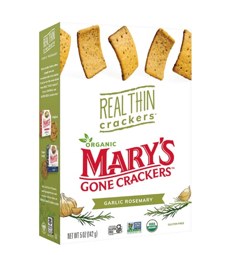Mary's Gone Crackers Organic Real Thin Crackers Gluten Free Garlic Rosemary