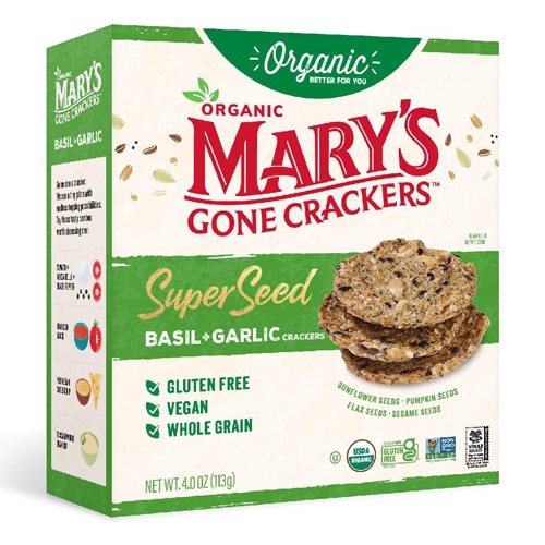 Mary's Gone Crackers Organic Super Seed Crackers Basil & Garlic