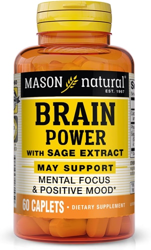 Mason Natural Brain Power with Sage Extract Support Mental Focus and Positive Mood