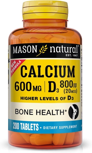 Mason Natural Calcium with Vitamin D3 High Level Supports Bones Health