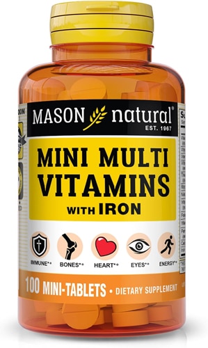 Mason Natural Mini Vitamins with Iron - Folate and Calcium for Overall Health