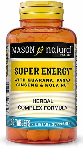 Mason Natural Super Energy With Guarana Panax Ginseng & Kola Nut