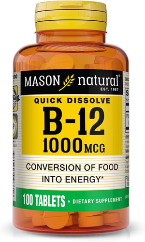 Mason Natural Vitamin B12 Supports Healthy Conversion of Food into Energy