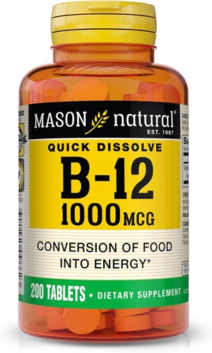 Mason Natural Vitamin B12 Supports Healthy Conversion of Food into Energy