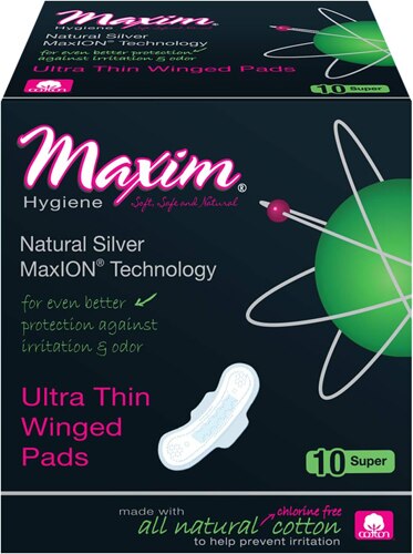 Maxim MaxION Natural Silver Winged Pads - Super